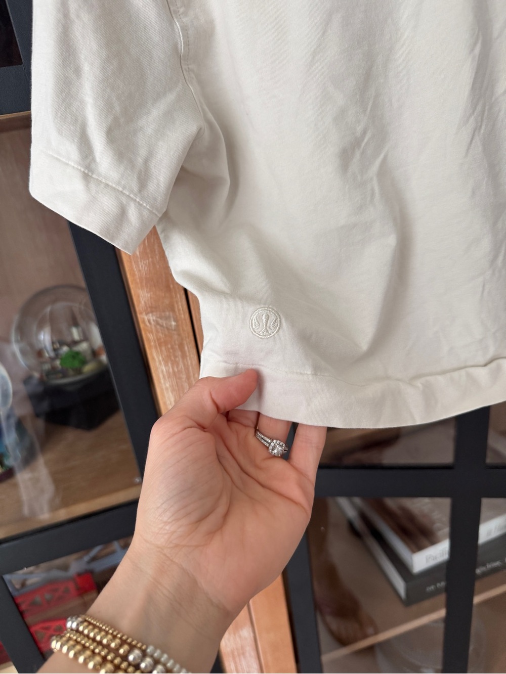 Lululemon All Yours Organic Cotton Cropped T-Shirt tee Light Ivory crewneck top - Picture 3 of 7